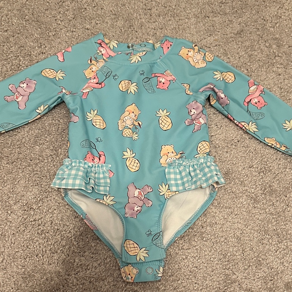 Care Bears Blue Baby Bodysuit with Bear Print